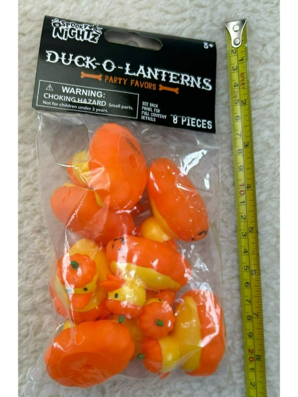 Spooky Nights Duck-O-Lanterns Halloween Party Orange Jeep Ducks 8 Pieces New